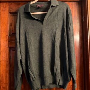 Nordstrom V-Neck Dark Grey Wool Sweater